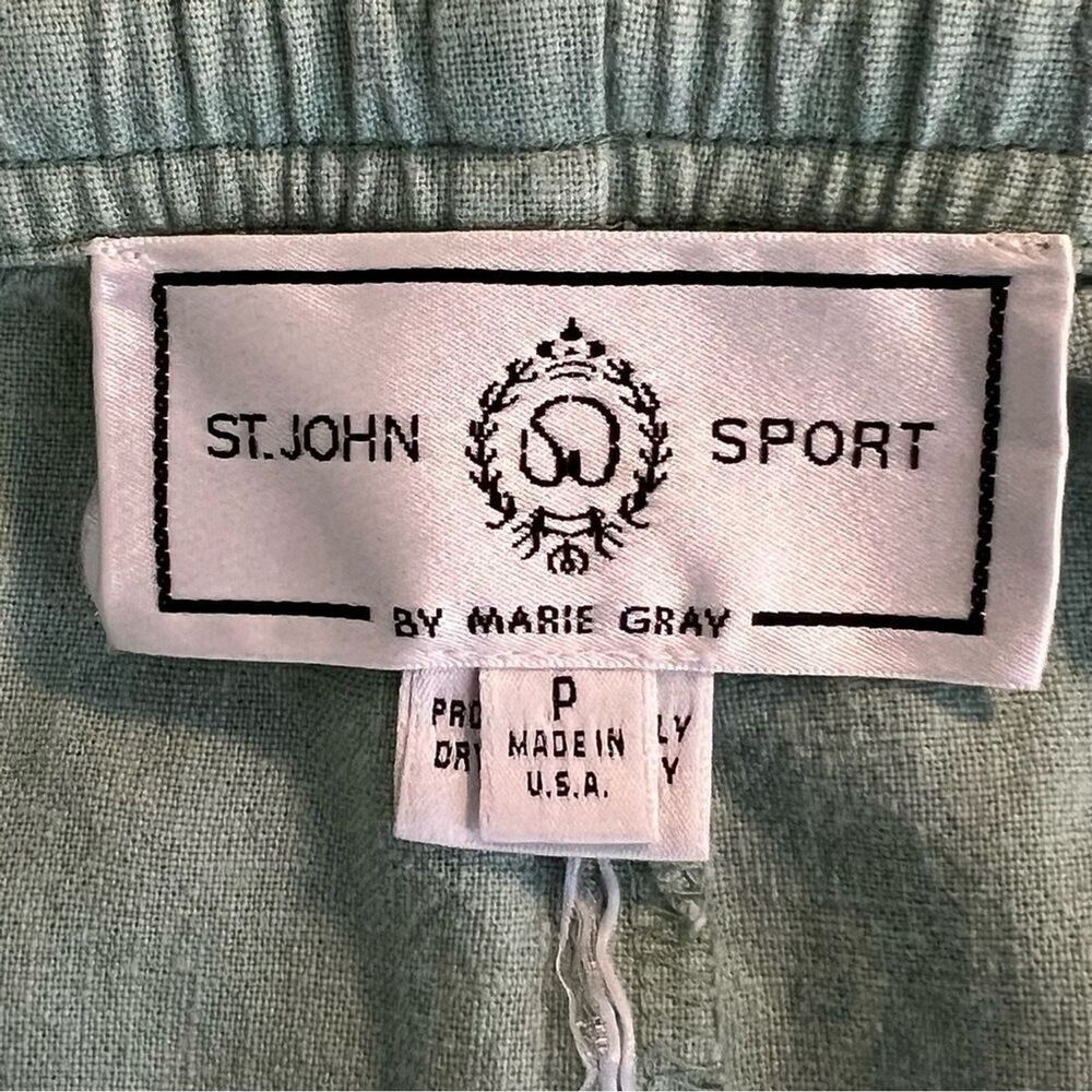 St. John Sport Linen Blend Pull On Pant Size P Resort Beachy Travel Lightweight - Picture 6 of 6